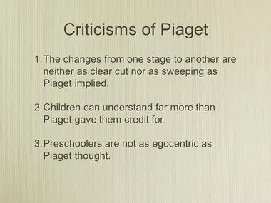 Criticism of Piaget extra small